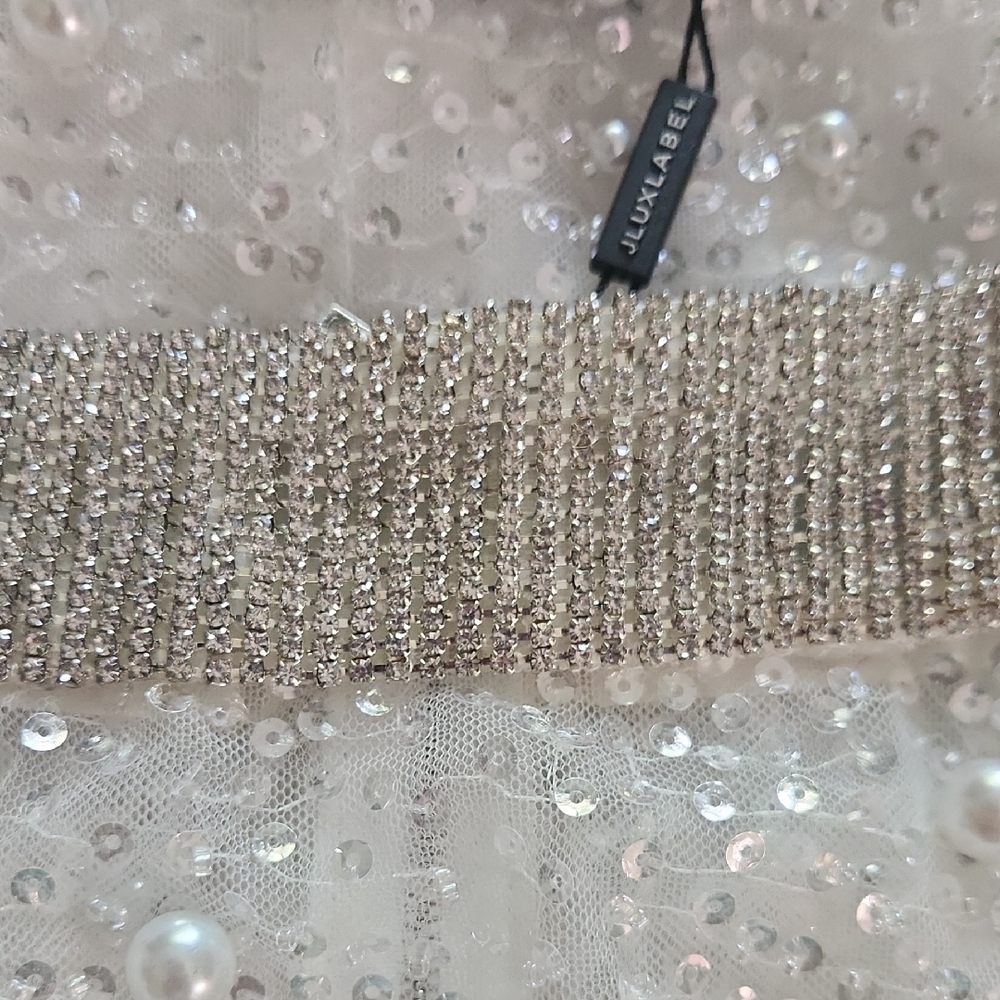 JLUX LABEL Beaded Midi Skirt with Rhinestone Waistband - Picture 9 of 13